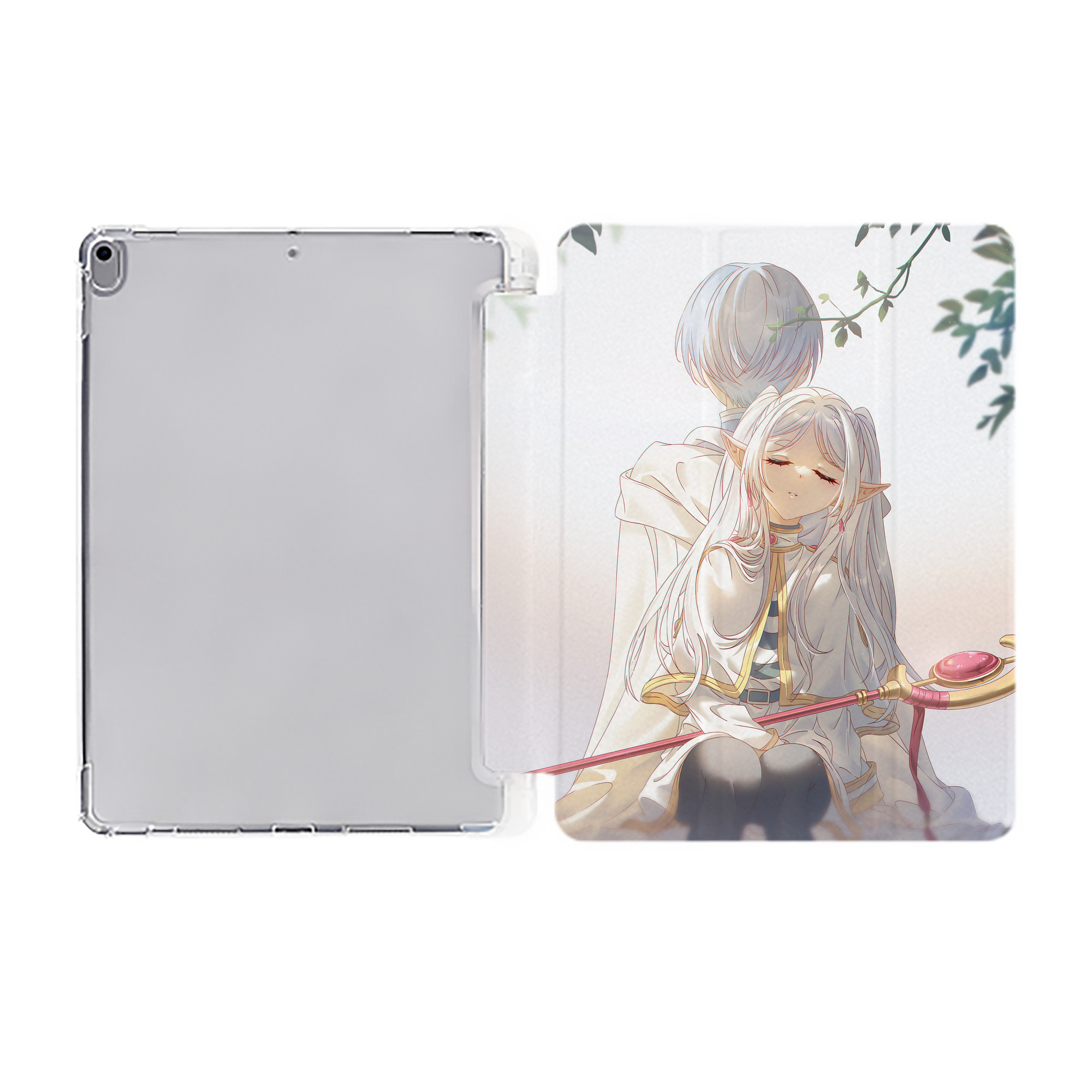 （画像用） 葬送のフリーレン Frieren IPad ケース ペン収納付き 三つ折りスタンド PUレザー×シリコン 対応機種9.5/10.5/10.9インチ